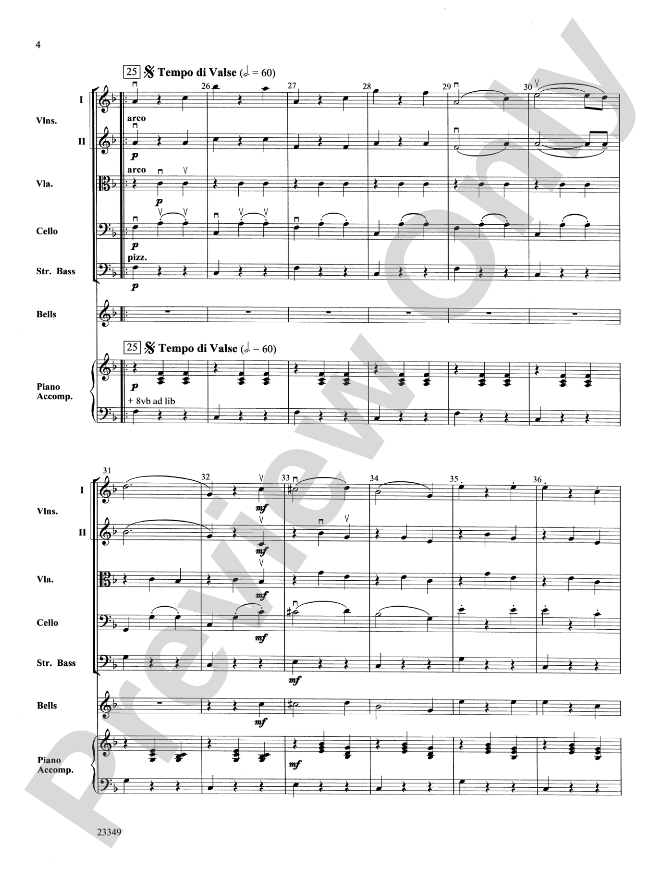 Roses from the South Waltzes: String Orchestra Conductor Score & Parts