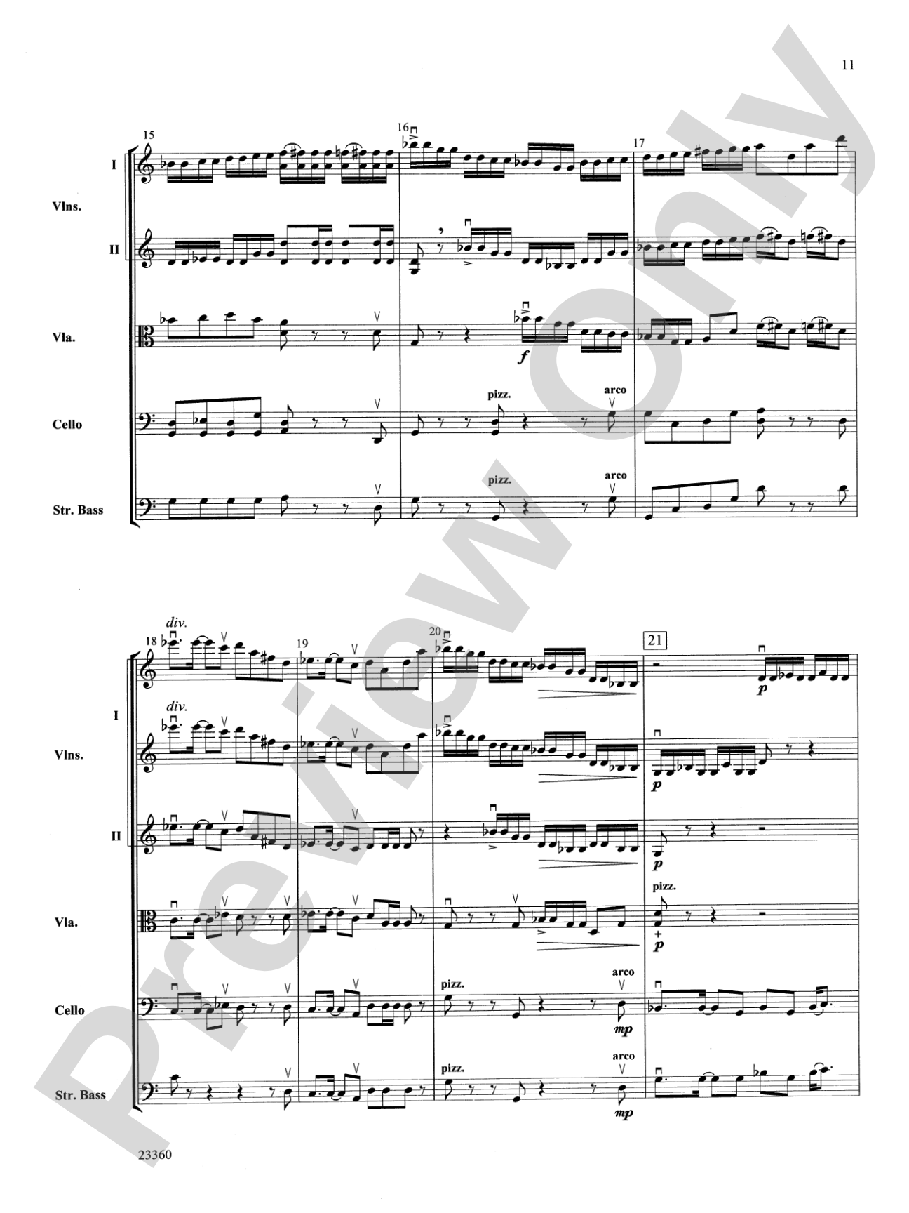 Folk Tune Air and Fiddler's Fury: String Orchestra Conductor Score & Parts