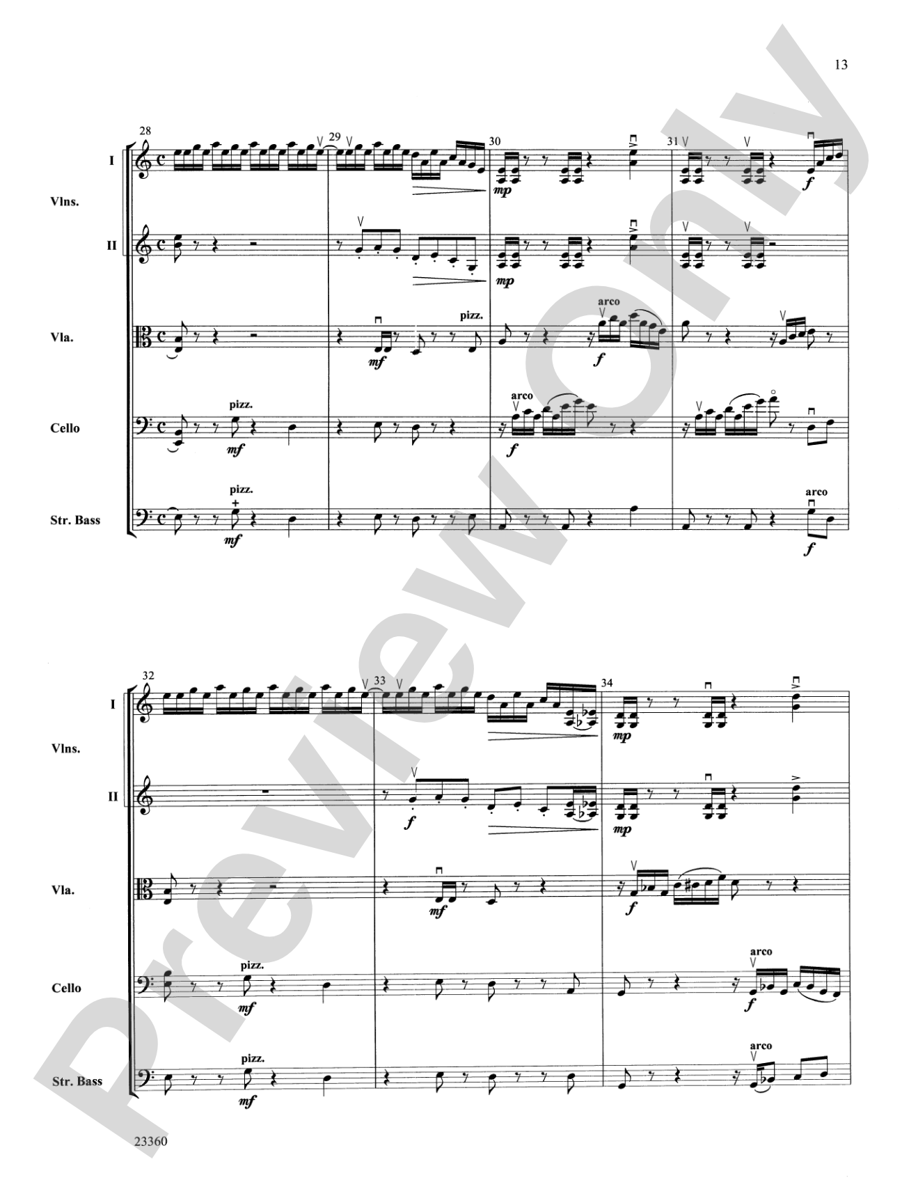 Folk Tune Air and Fiddler's Fury: String Orchestra Conductor Score & Parts