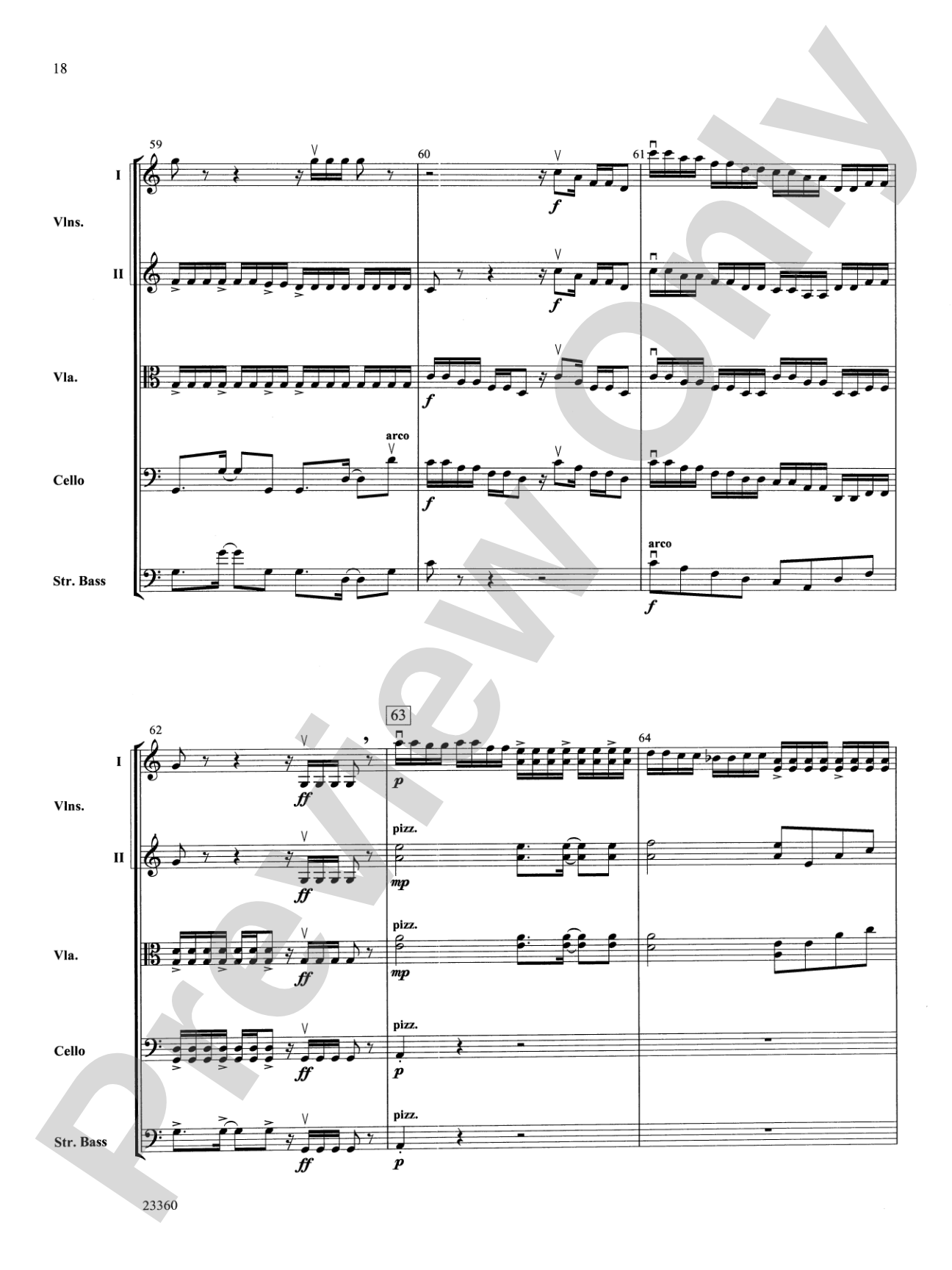Folk Tune Air and Fiddler's Fury: String Orchestra Conductor Score & Parts