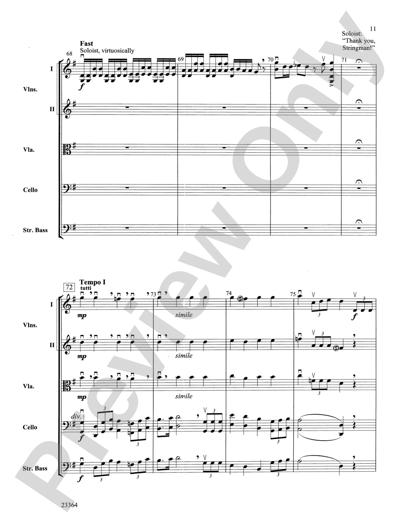 The Adventures of "Stringman": String Orchestra Conductor Score & Parts
