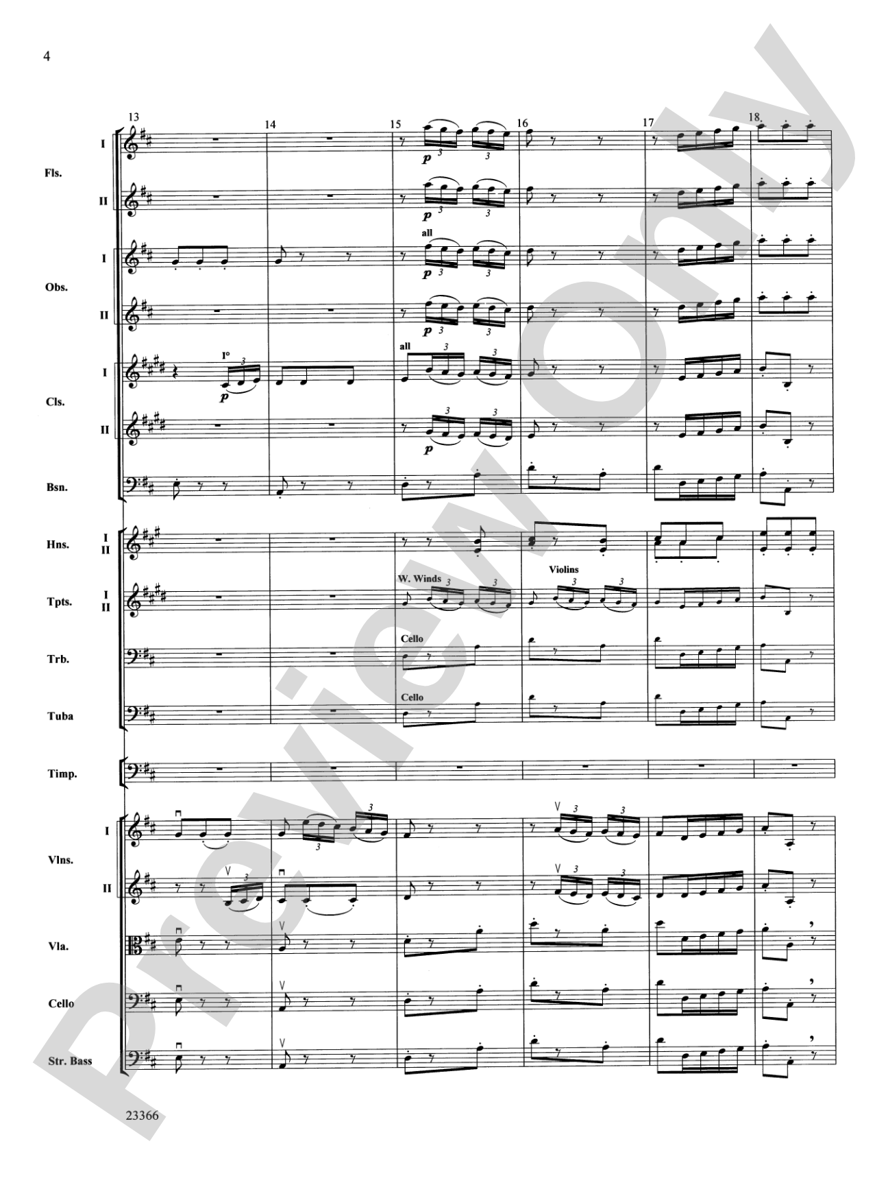 Symphony No. 4 (Third Movement): Full Orchestra Conductor Score & Parts