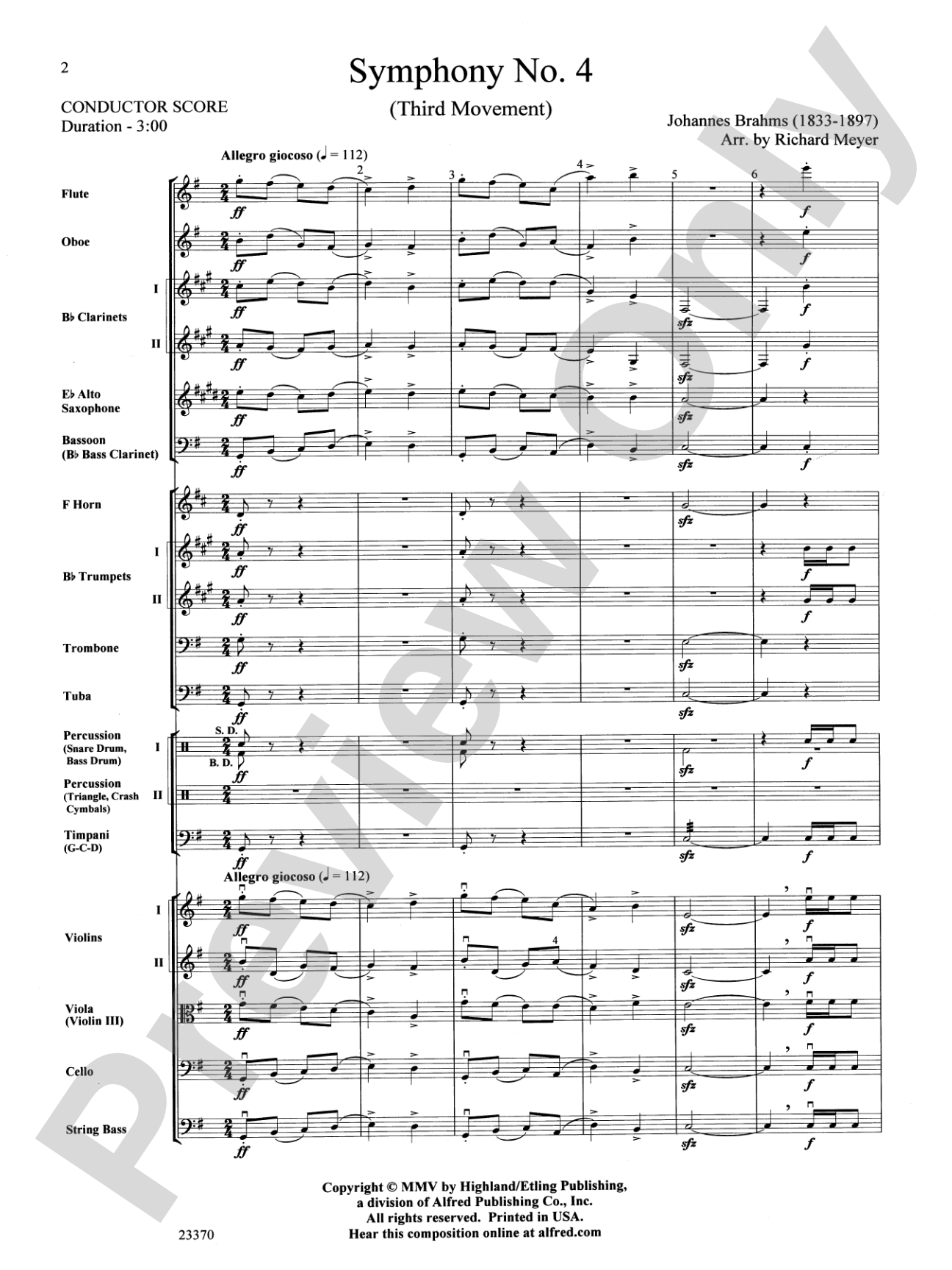 Symphony No. 4: Full Orchestra Conductor Score & Parts