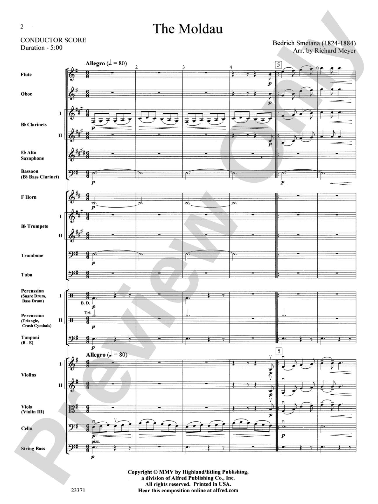 The Moldau: Full Orchestra Conductor Score & Parts