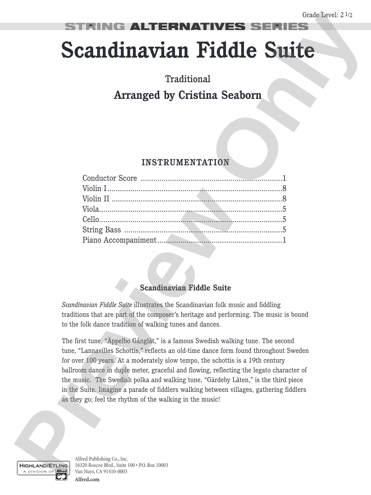 Scandanavian Fiddle Suite: String Orchestra Conductor Score & Parts