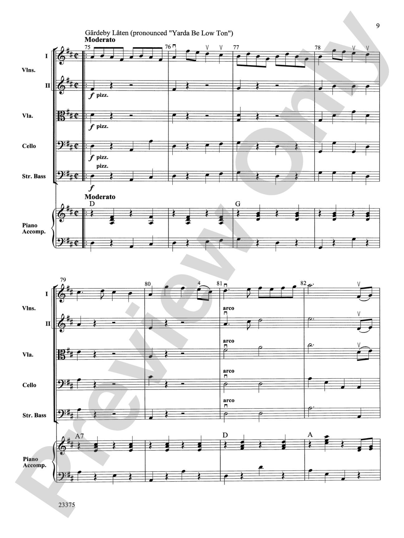 Scandanavian Fiddle Suite: String Orchestra Conductor Score & Parts