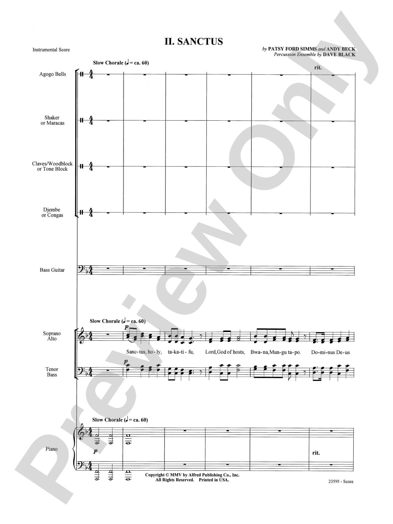 Afrika Kyrie na Sanctus: Choral SoundPax