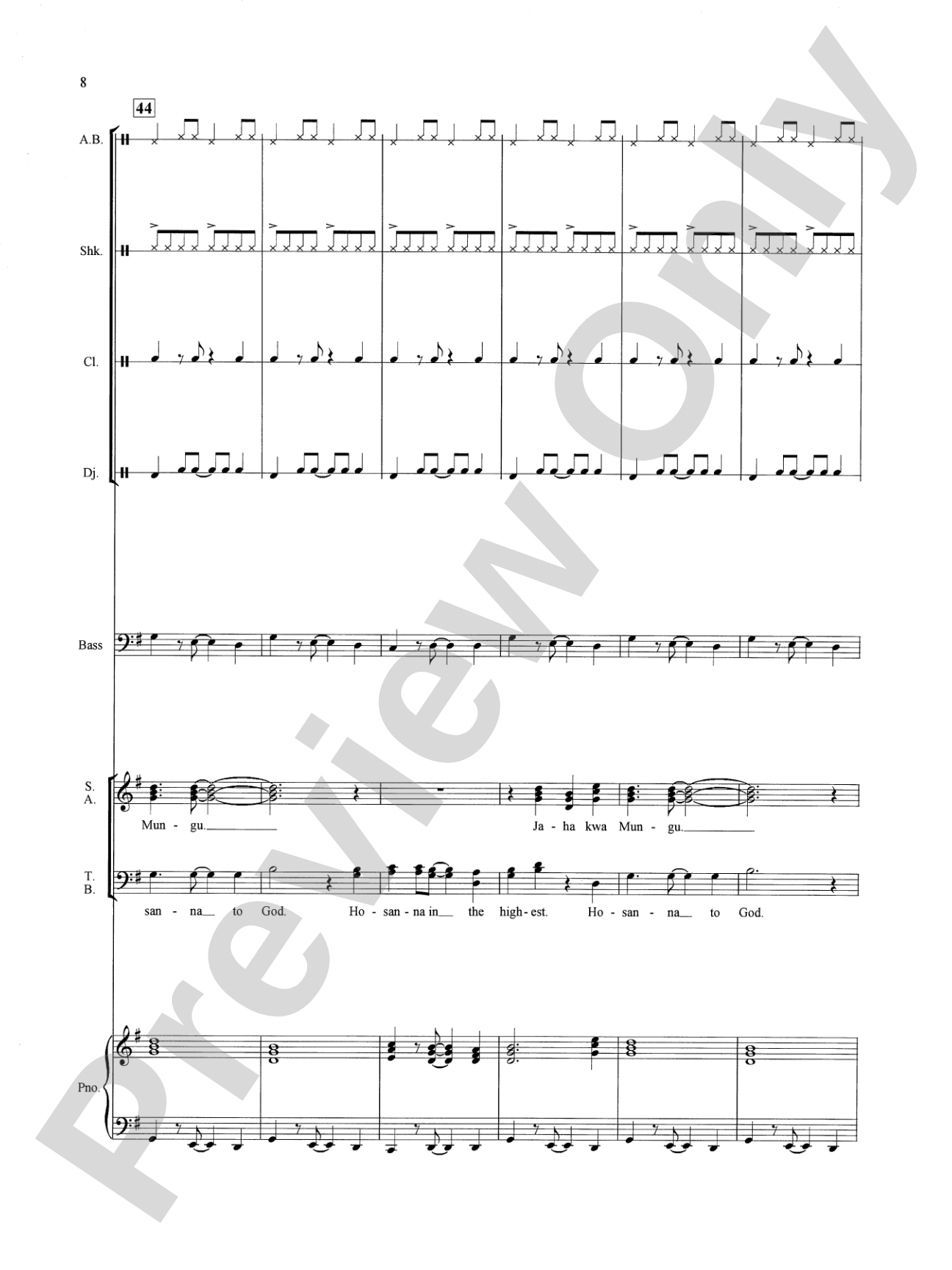 Afrika Kyrie na Sanctus: Choral SoundPax