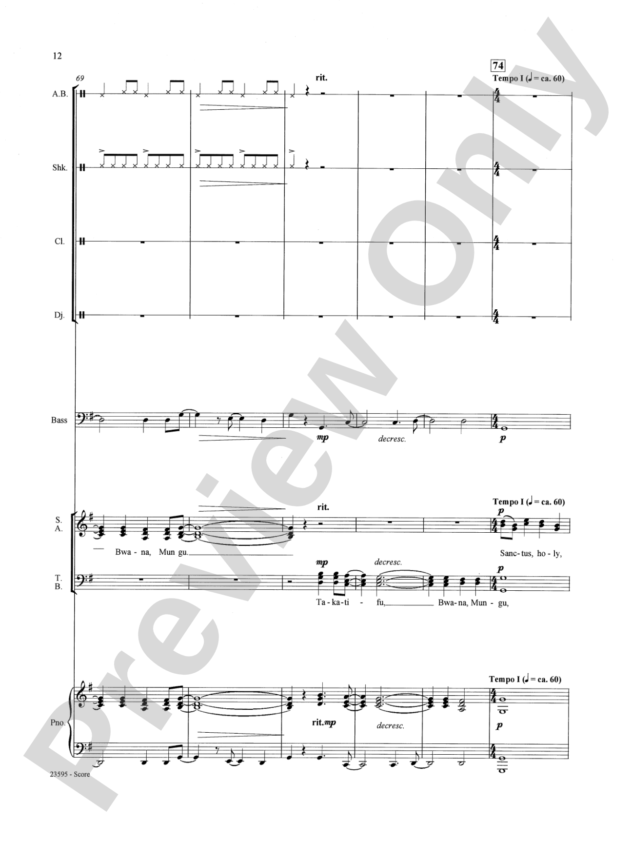 Afrika Kyrie na Sanctus: Choral SoundPax