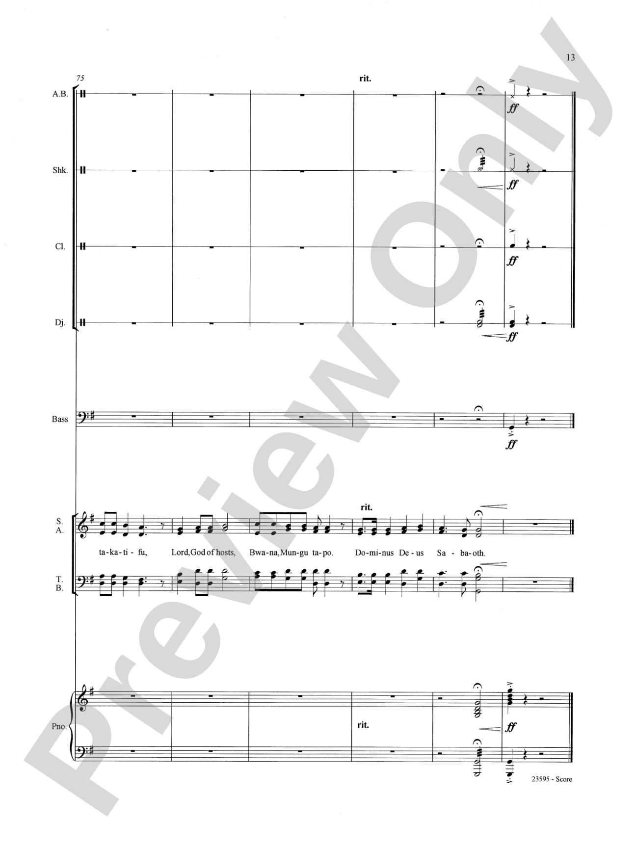 Afrika Kyrie na Sanctus: Choral SoundPax