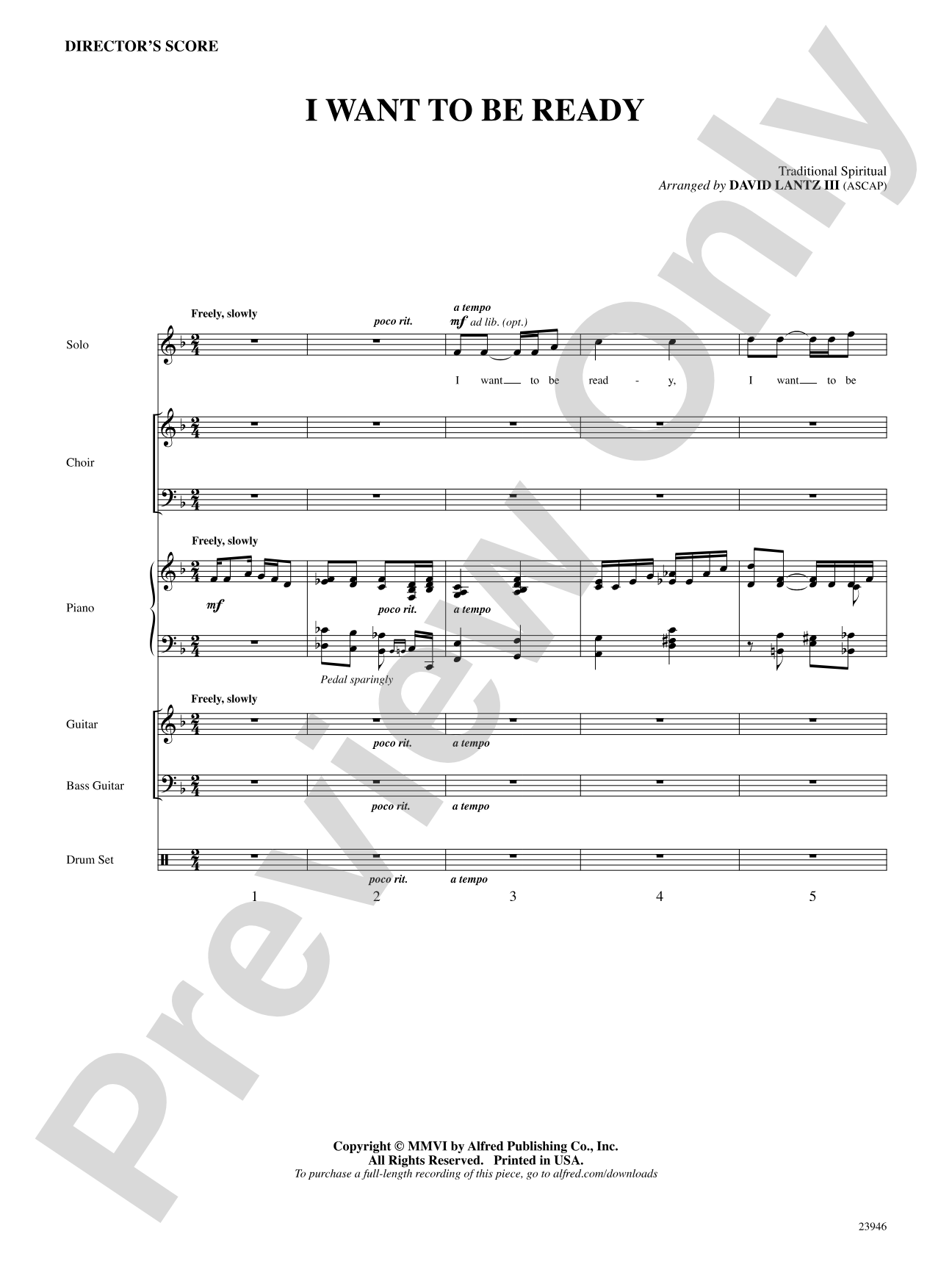 I Want to Be Ready: Choral SoundPax