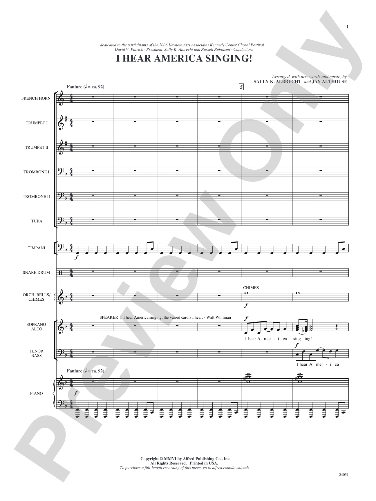 I Hear America Singing!: Choral SoundPax