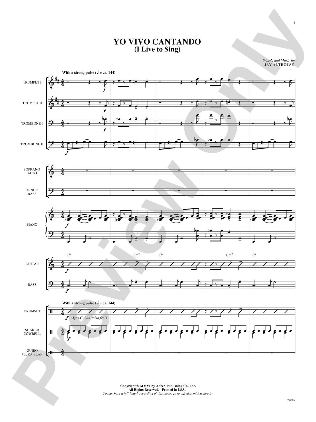 Yo Vivo Cantando (I Live to Sing): Score: Choral SoundPax