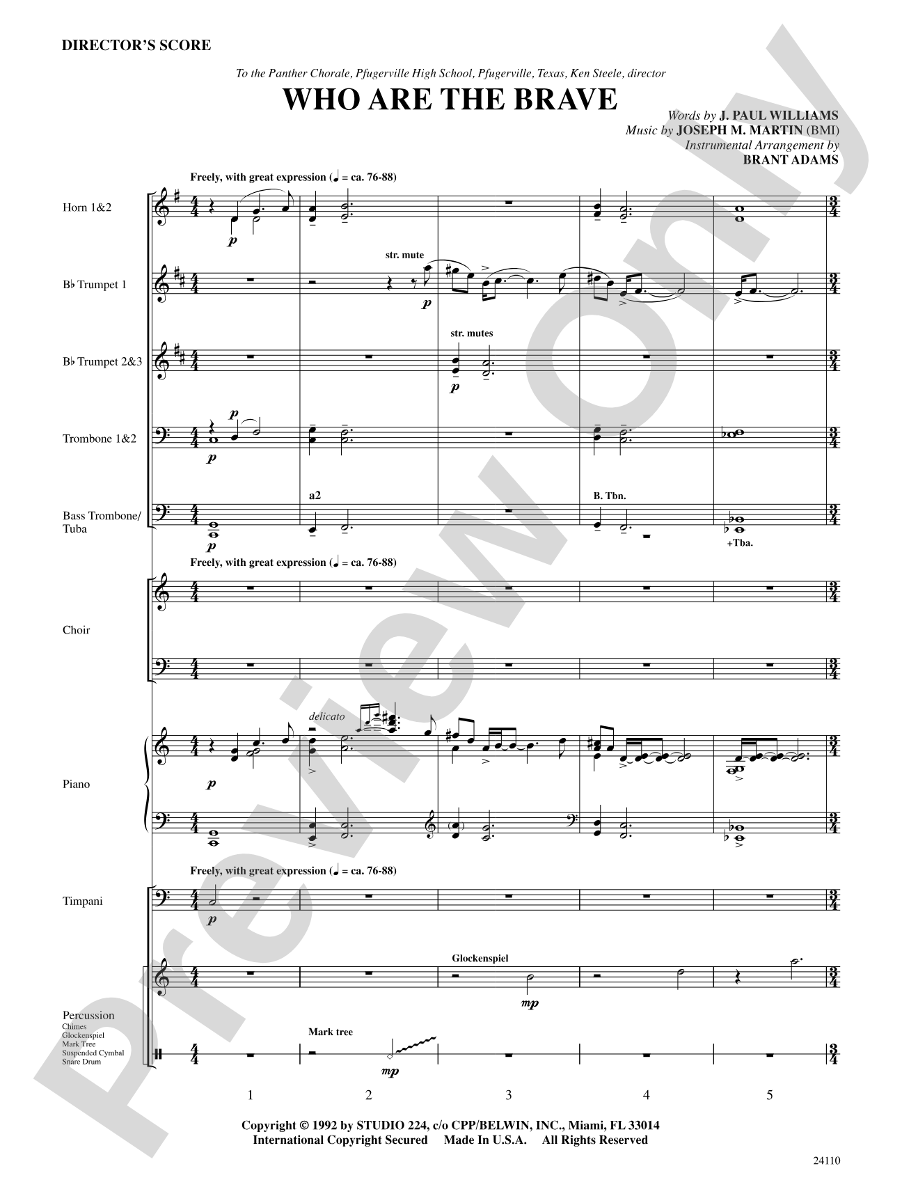 Who Are the Brave: Choral SoundPax