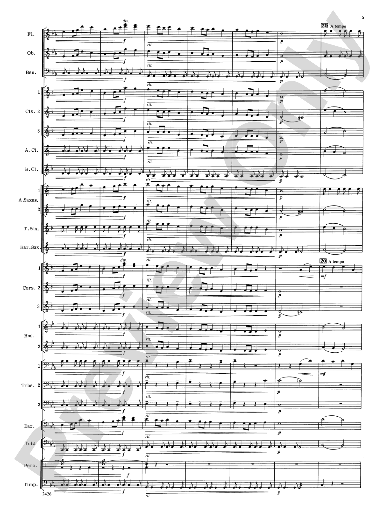 Episode for Band: Concert Band Conductor Score & Parts