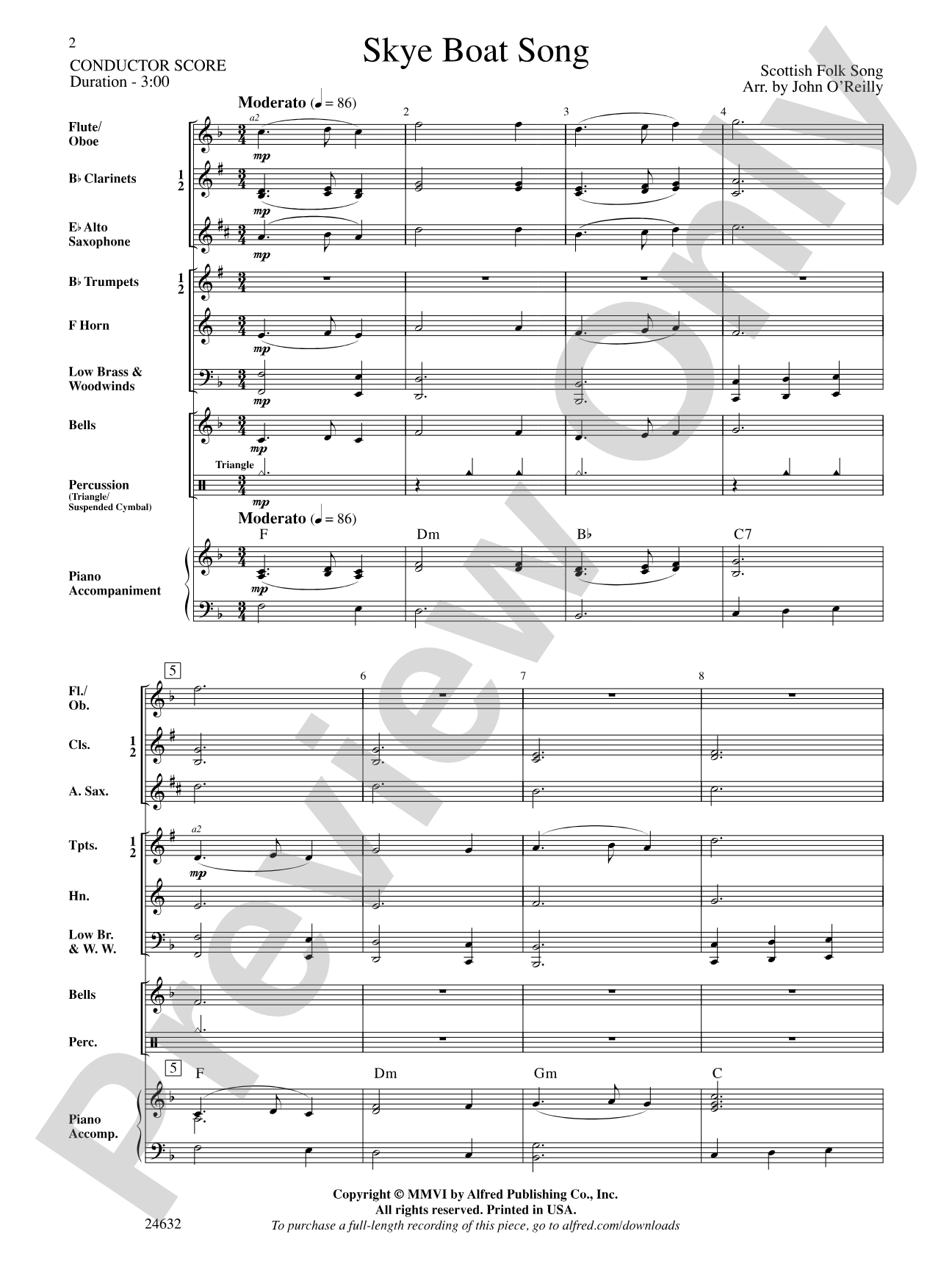 Skye Boat Song: Score