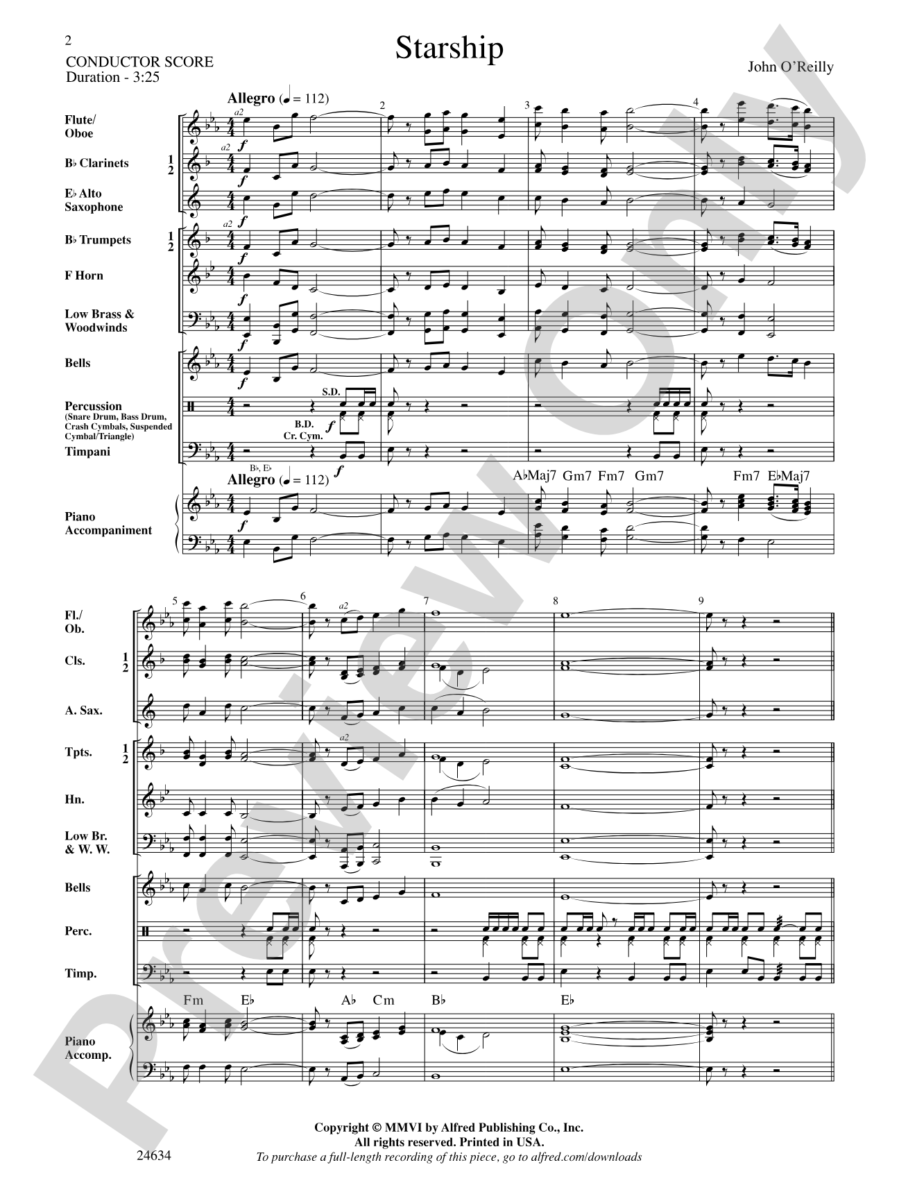 Starship: Concert Band Conductor Score & Parts