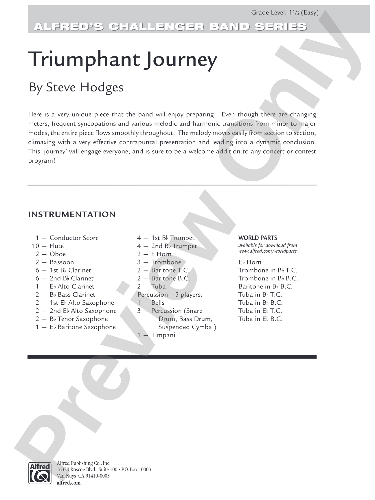 Triumphant Journey: Concert Band Conductor Score & Parts