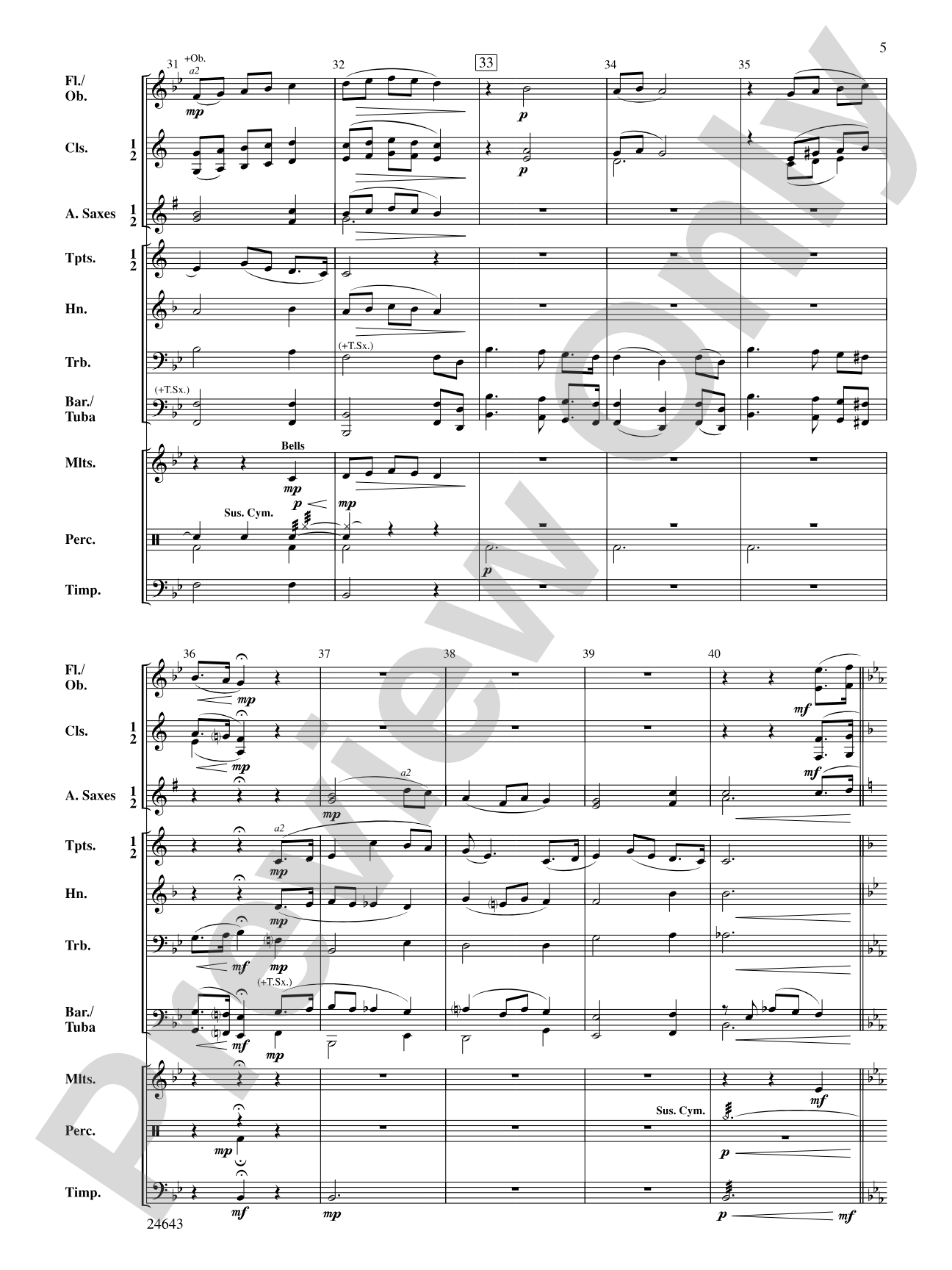 The Last Rose of Summer: Concert Band Conductor Score & Parts