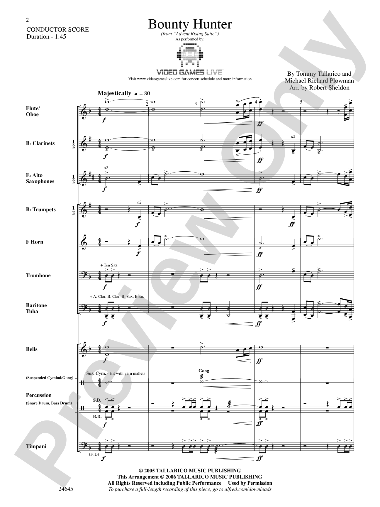 Bounty Hunter (from Advent Rising): Concert Band Conductor Score & Parts