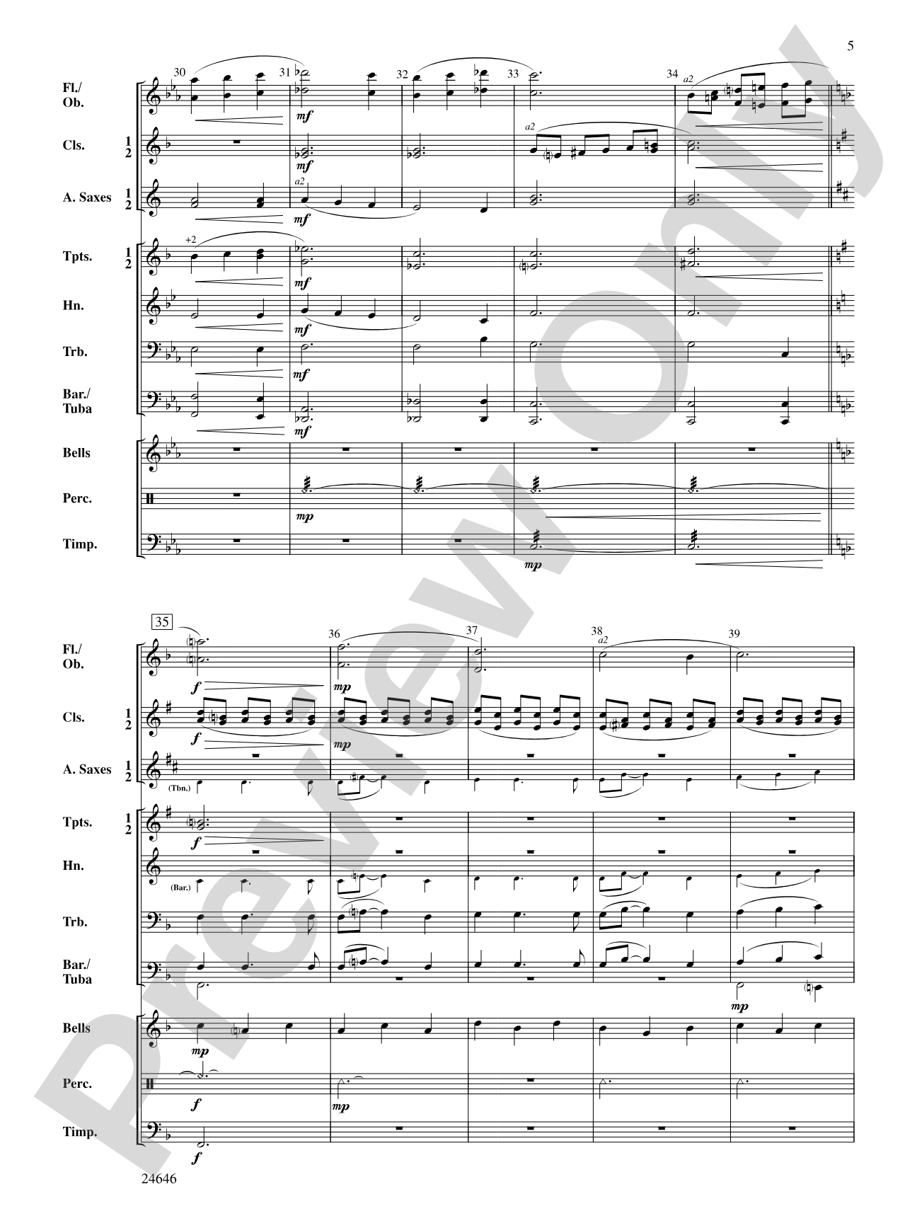 An Irish Air: Concert Band Conductor Score & Parts