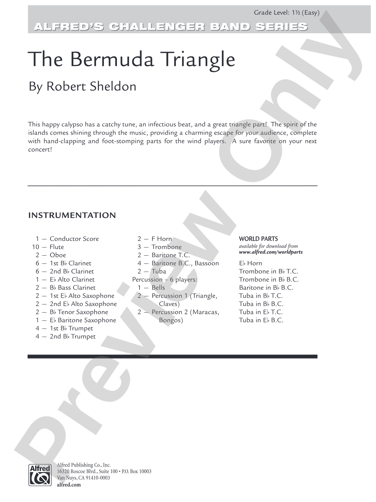 The Bermuda Triangle: Concert Band Conductor Score & Parts