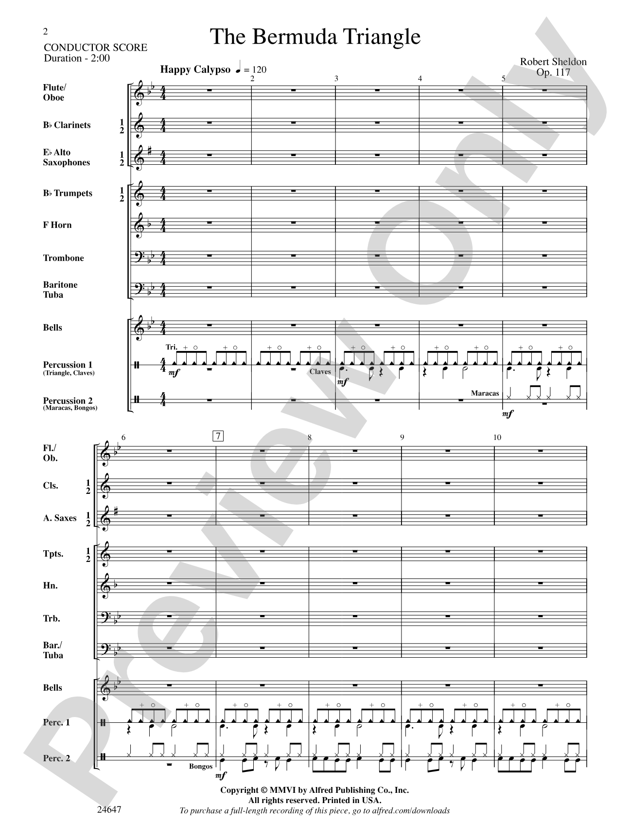 The Bermuda Triangle: Concert Band Conductor Score & Parts