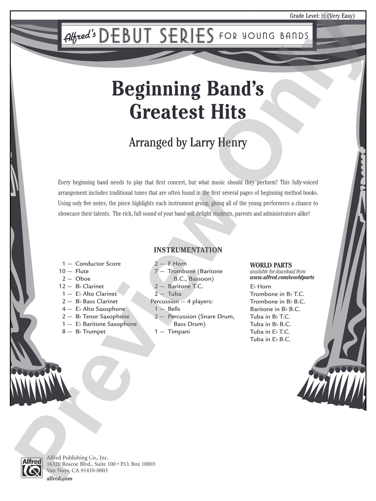 Beginning Band's Greatest Hits: Concert Band Conductor Score & Parts