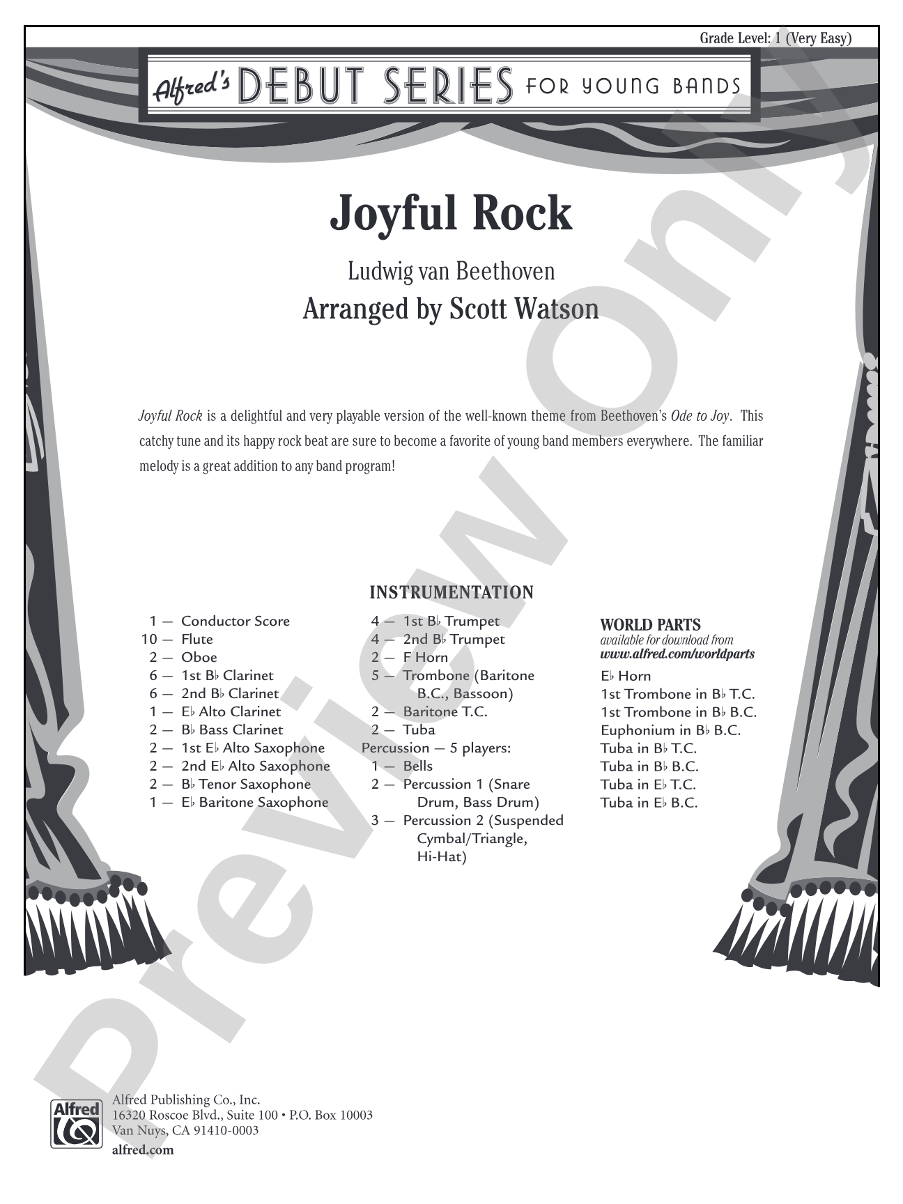 Joyful Rock: Concert Band Conductor Score & Parts