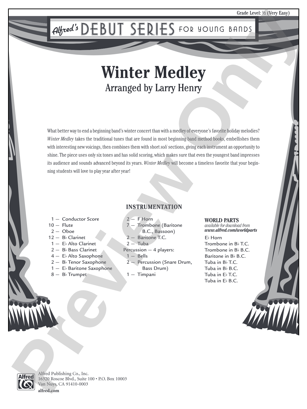 Winter Medley: Concert Band Conductor Score & Parts
