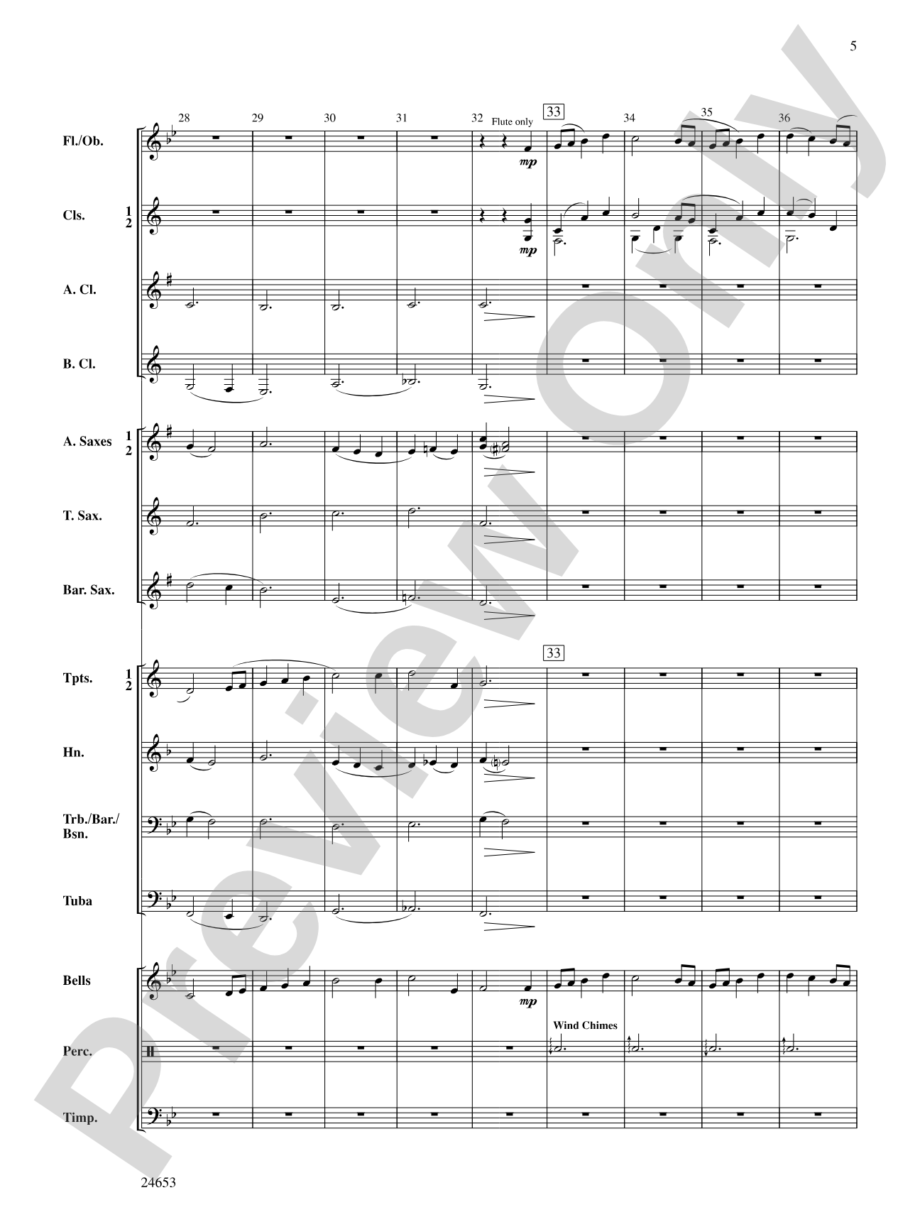 Lydian Lullaby: Concert Band Conductor Score & Parts