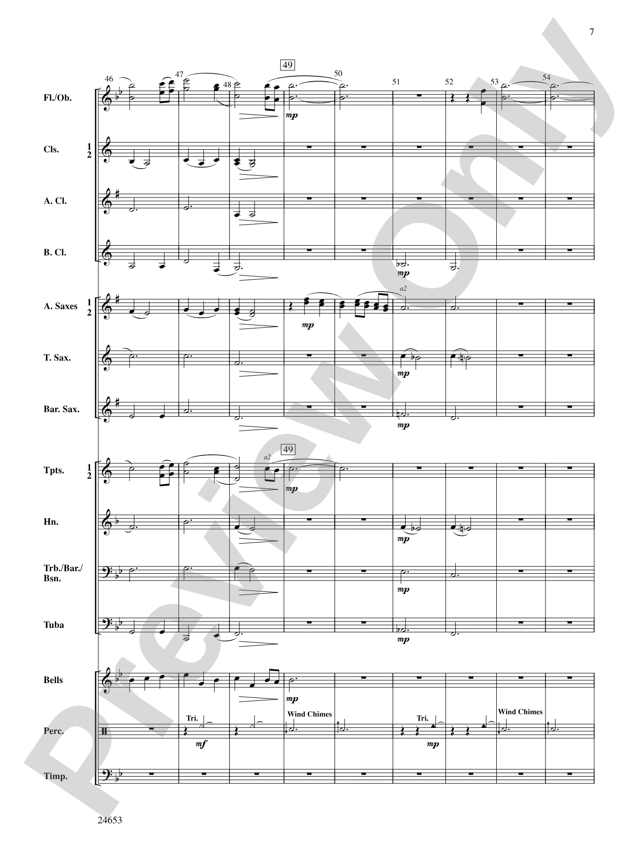 Lydian Lullaby: Concert Band Conductor Score & Parts
