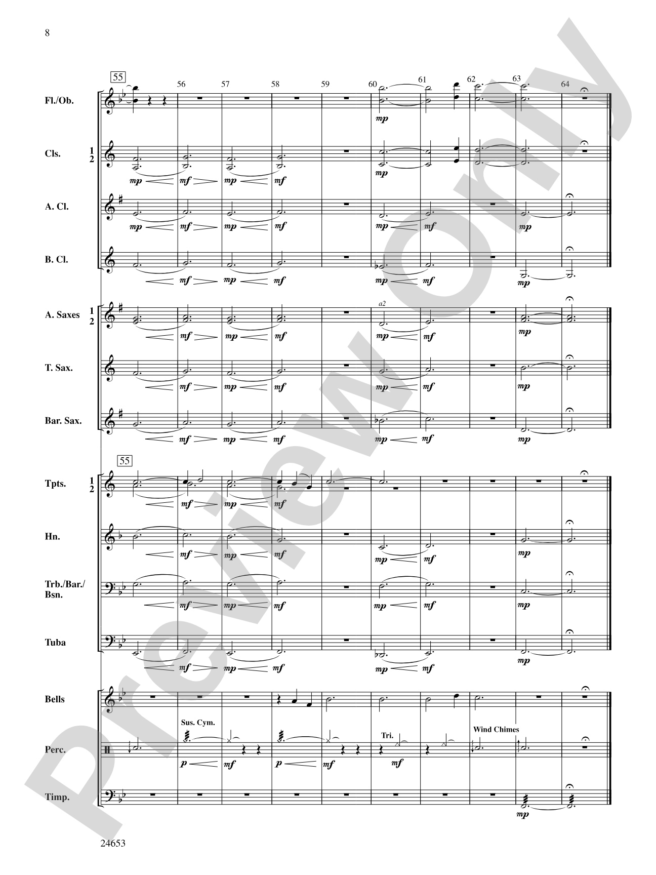 Lydian Lullaby: Concert Band Conductor Score & Parts