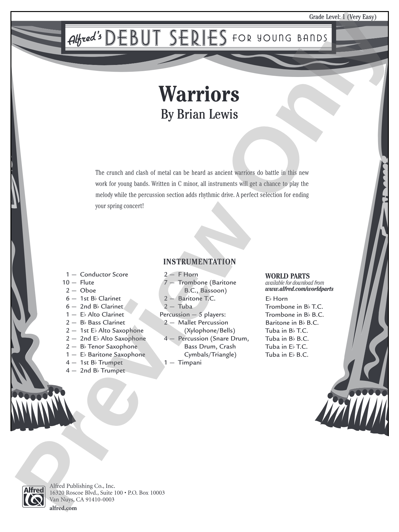 Warriors: Concert Band Conductor Score & Parts