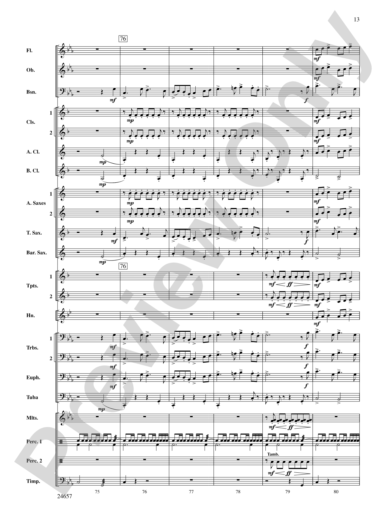 The Phantom of Dark Hollow: Concert Band Conductor Score & Parts