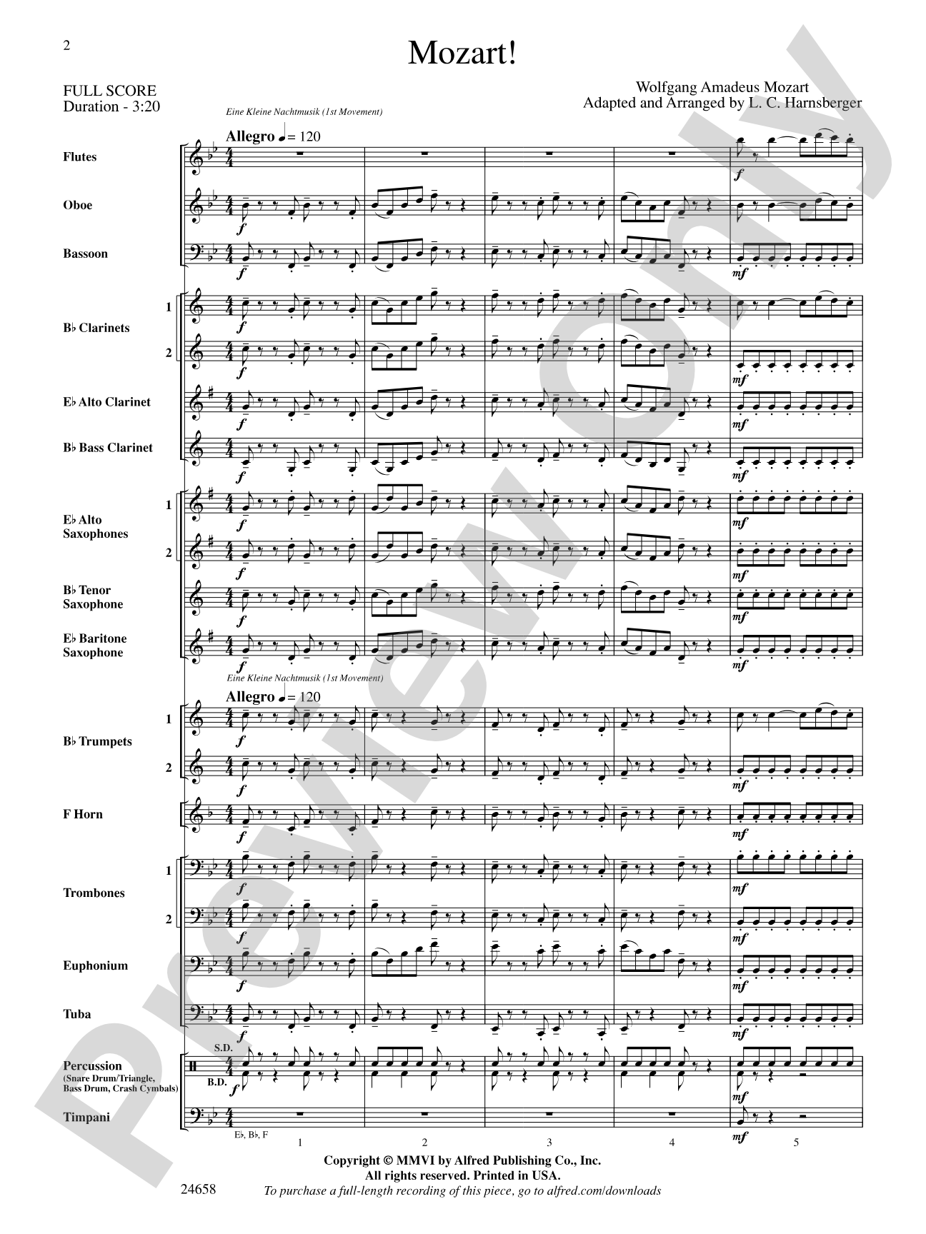 Mozart!: Score