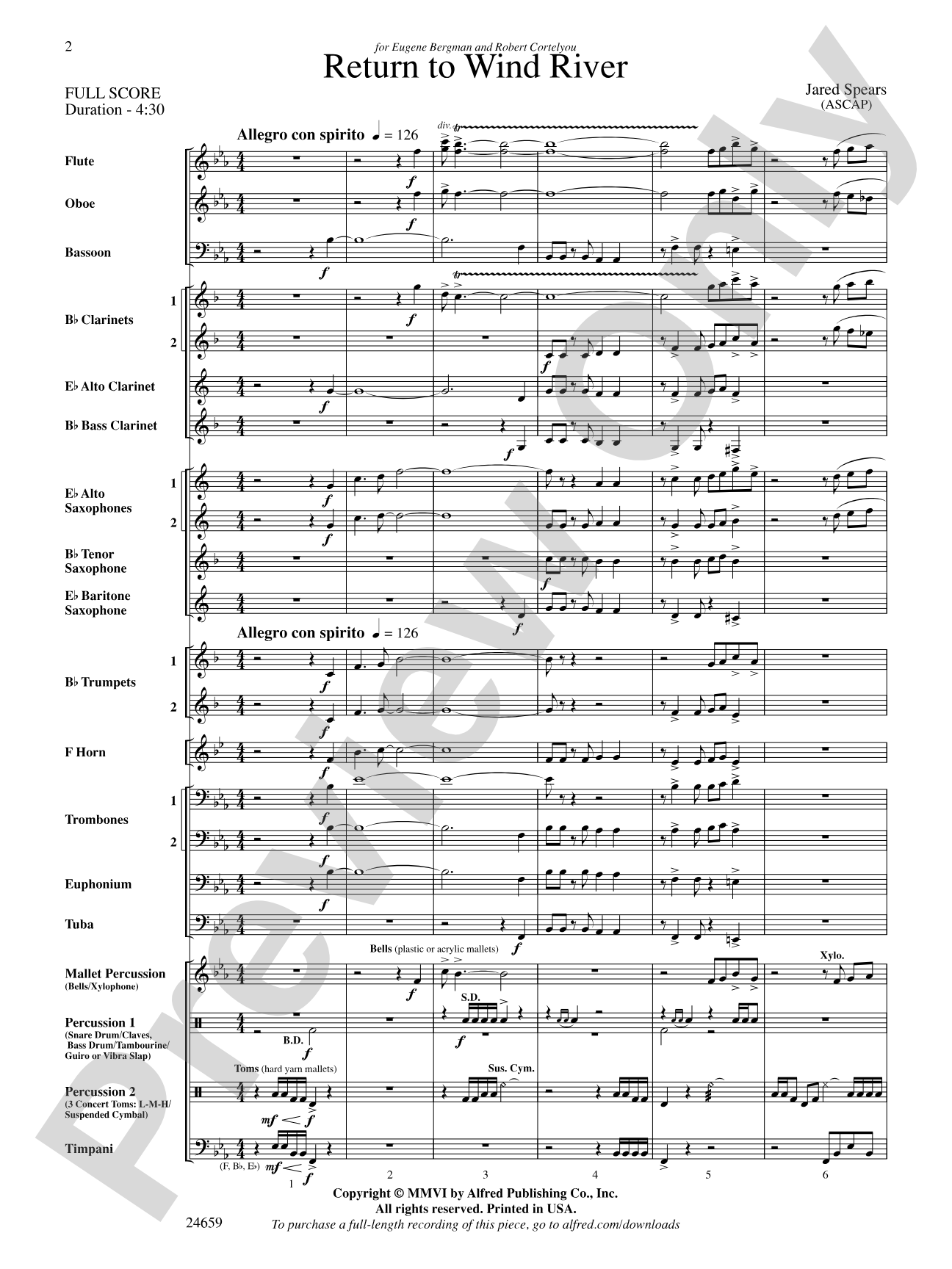 Return to Wind River: Concert Band Conductor Score & Parts