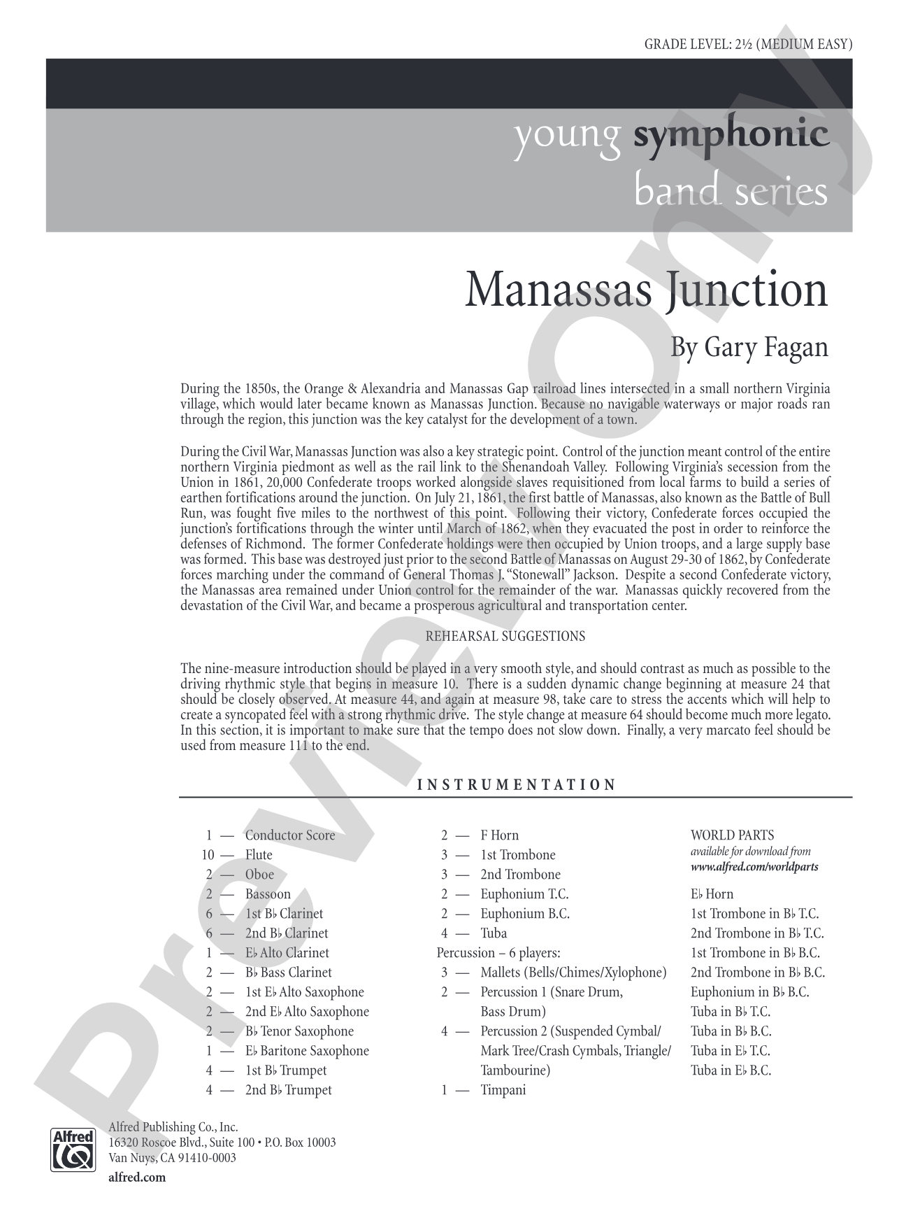 Manassas Junction: Concert Band Conductor Score & Parts
