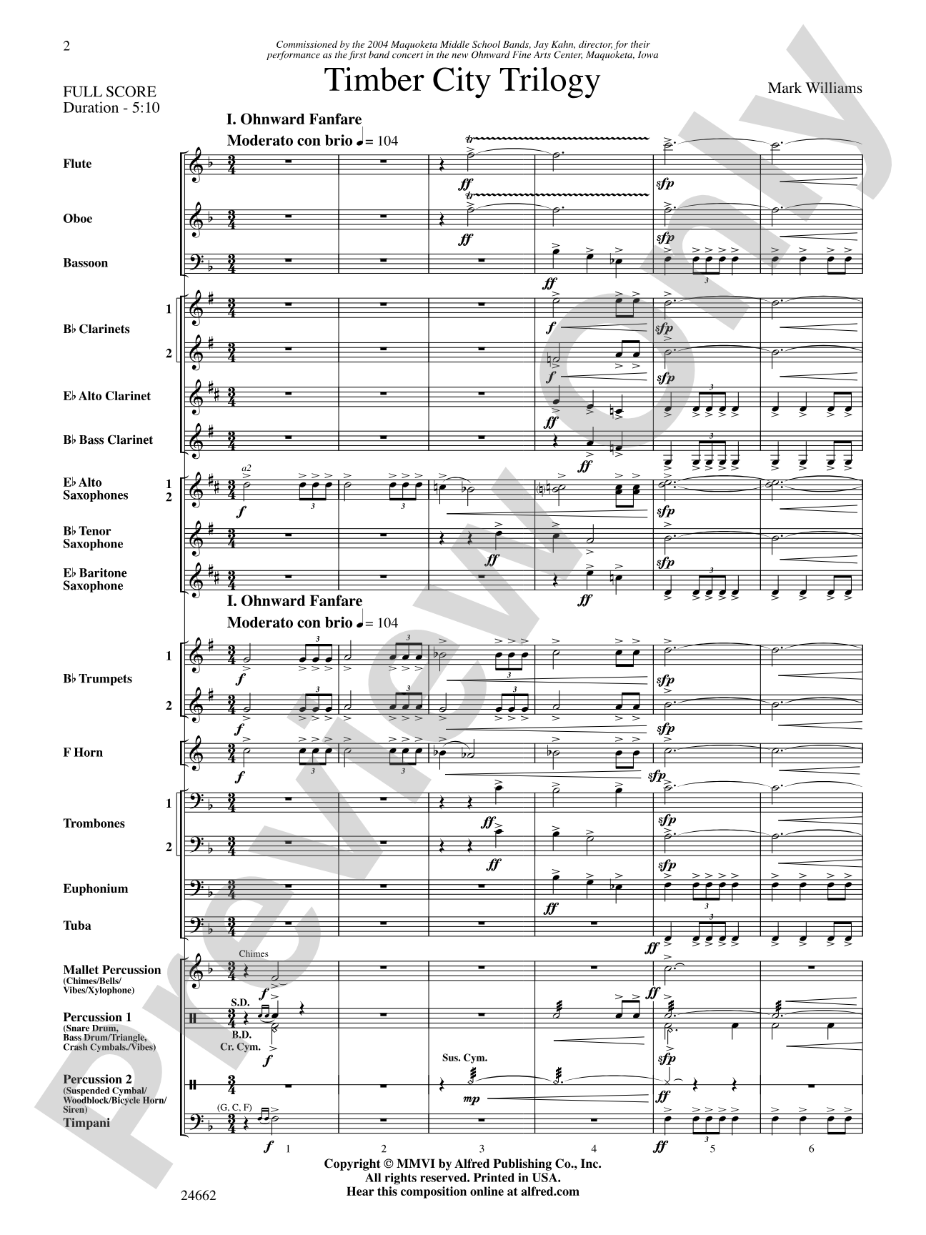 Timber City Trilogy: Concert Band Conductor Score & Parts