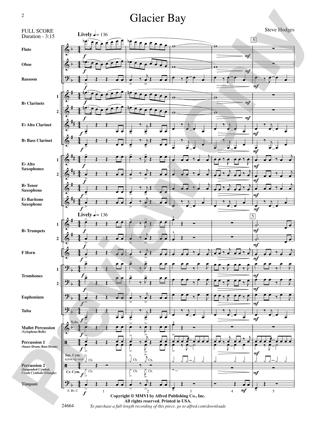 Glacier Bay: Concert Band Conductor Score & Parts