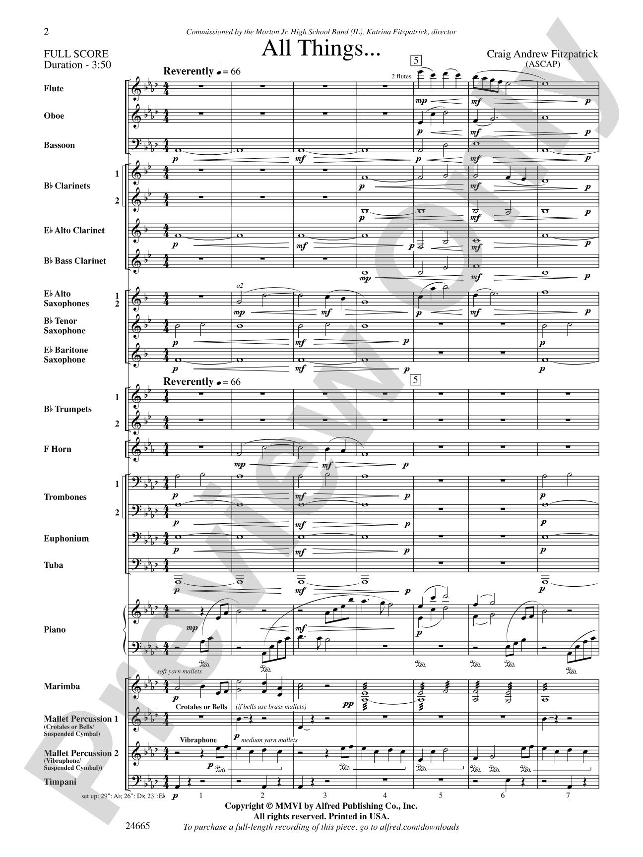All Things: Concert Band Conductor Score & Parts