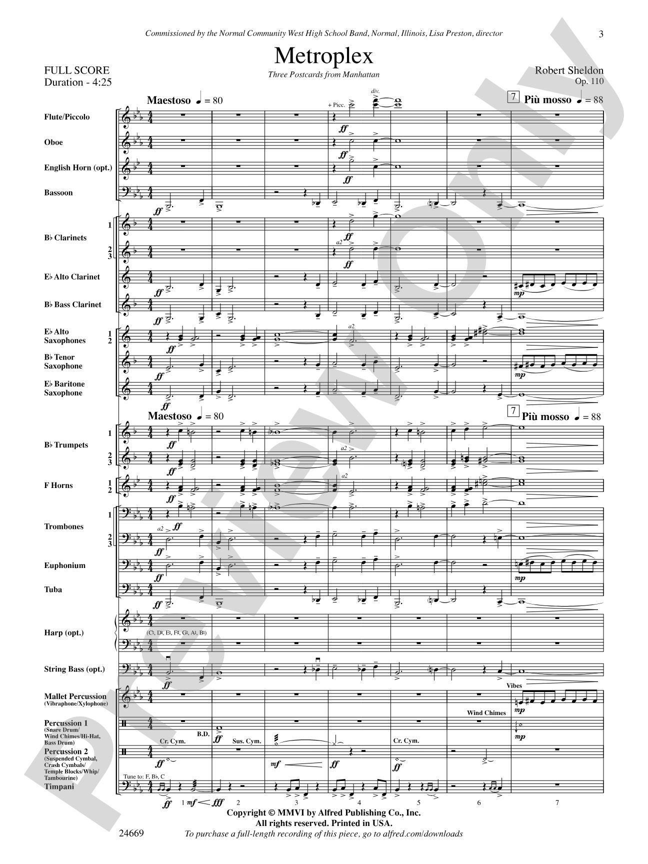 Metroplex: Three Postcards from Manhattan: Concert Band Conductor Score & Parts