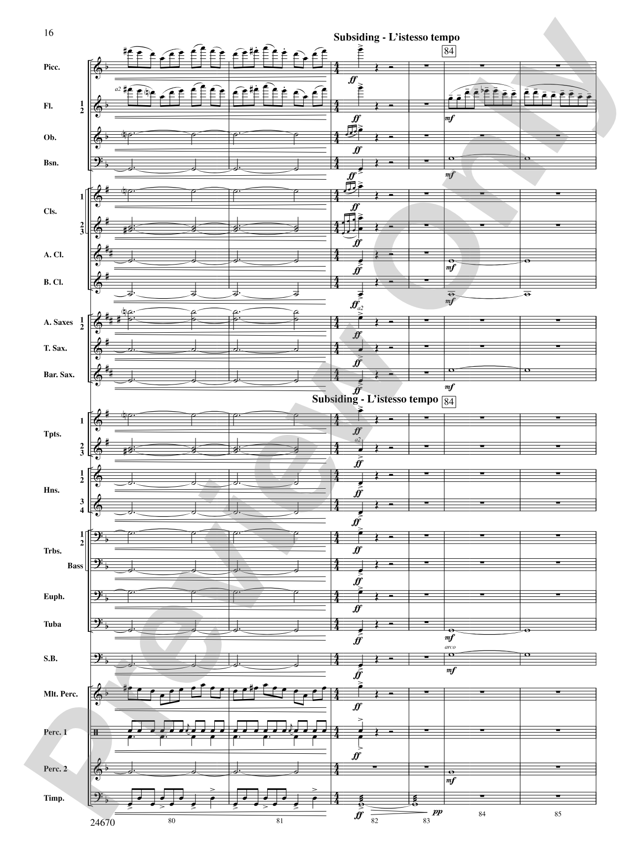 Tsunami: Concert Band Conductor Score & Parts