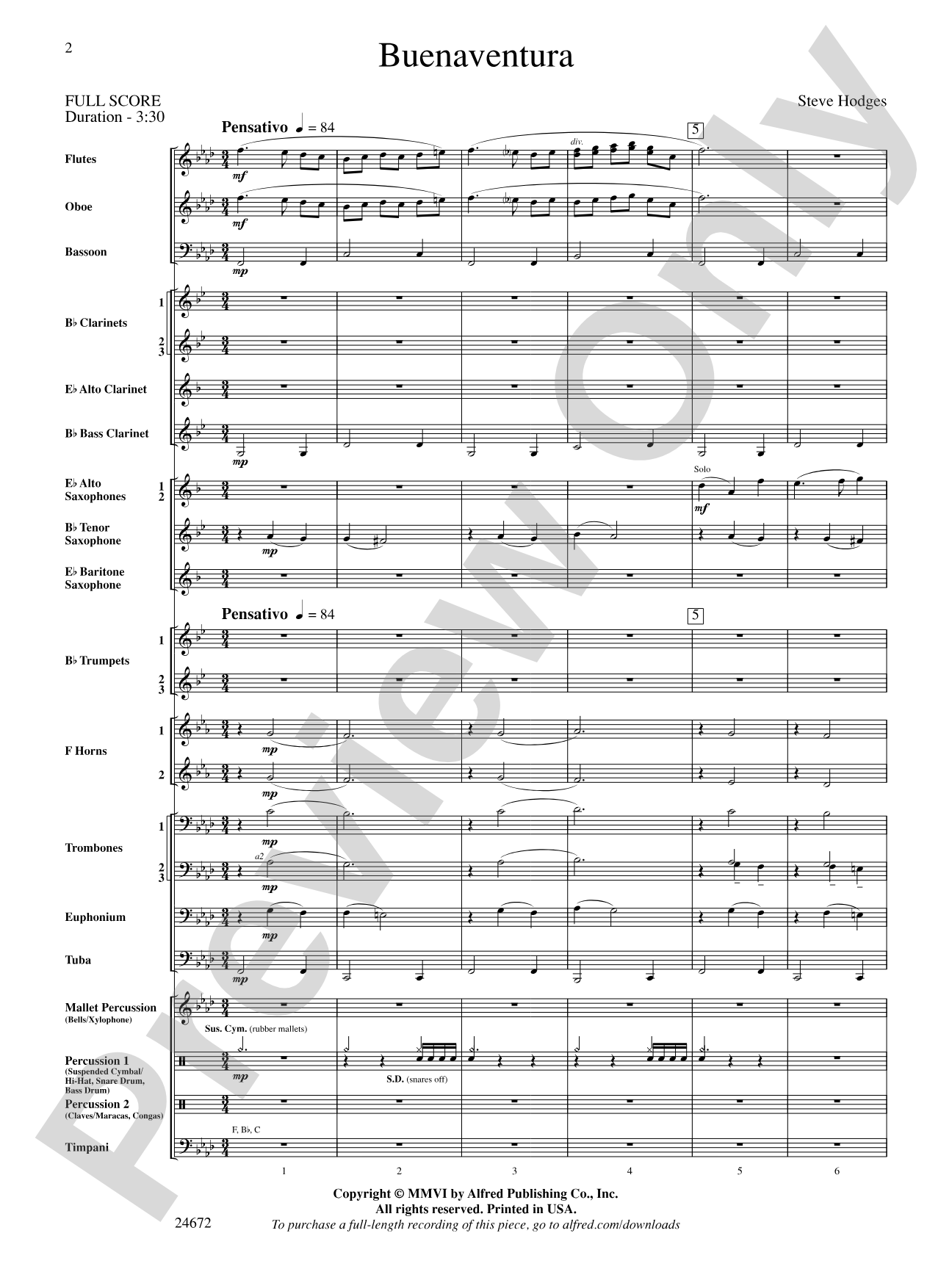 Buenaventura: Score