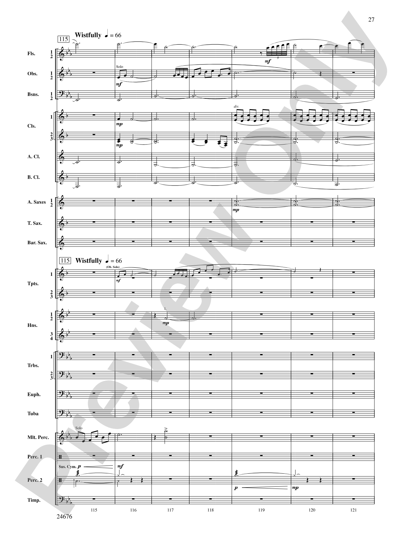 As a Wind from the North: Concert Band Conductor Score & Parts