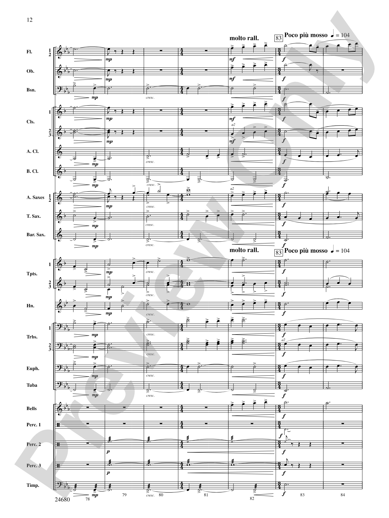 Slumber, My Darling: Concert Band Conductor Score & Parts