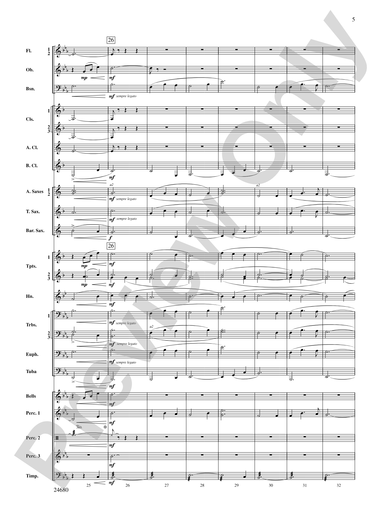 Slumber, My Darling: Concert Band Conductor Score & Parts