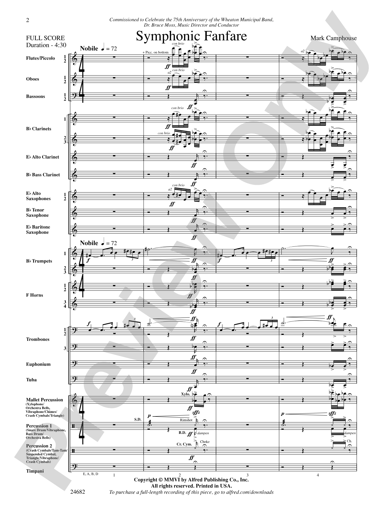 Symphonic Fanfare: Concert Band Conductor Score & Parts
