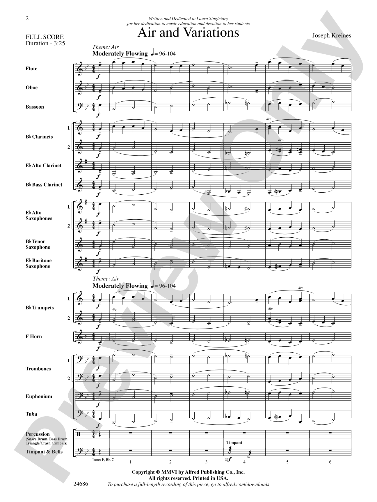 Air and Variations: Score