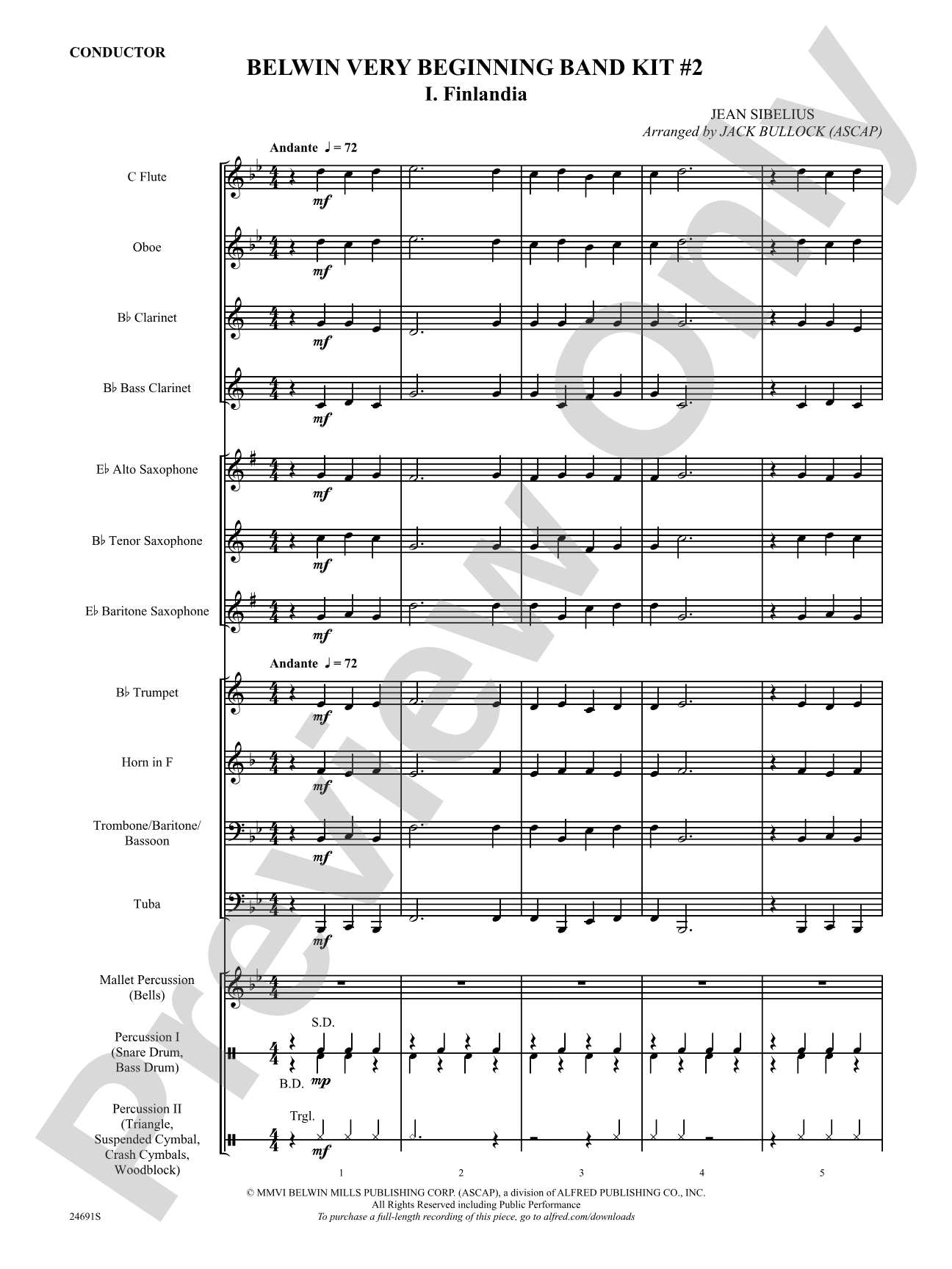 Belwin Very Beginning Band Kit #2: Concert Band Conductor Score & Parts